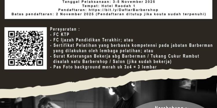 Tingkatkan Skill dan Raih Sertifikat Resmi, Dispopar Bontang Gelar Pelatihan Barber
