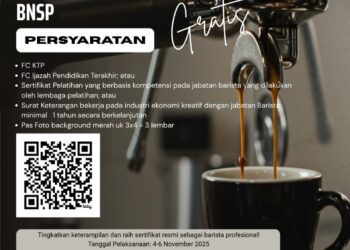 Dispopar Bontang Gelar Workshop dan Sertifikasi Barista BNSP, Buka Peluang bagi Pelaku Usaha dan Pekerja Muda